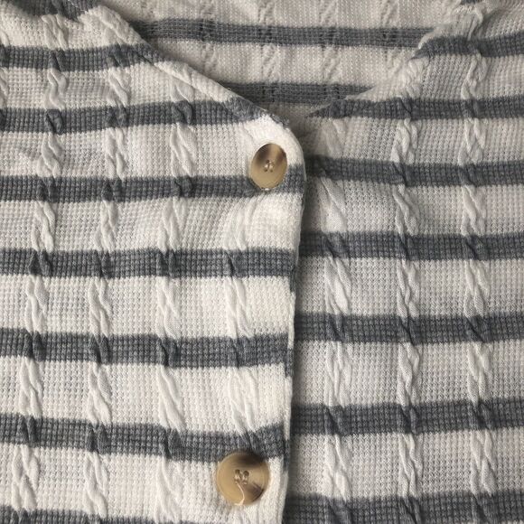 Striped Oversized Tie Front Cardigan Size Medium - Picture 10 of 10